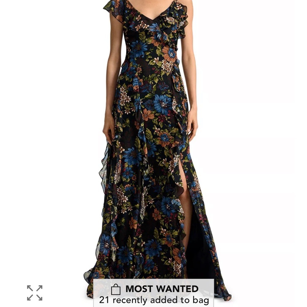 Veronica Beard Madeline  Black Floral Evening Gown Sz 4 NEW